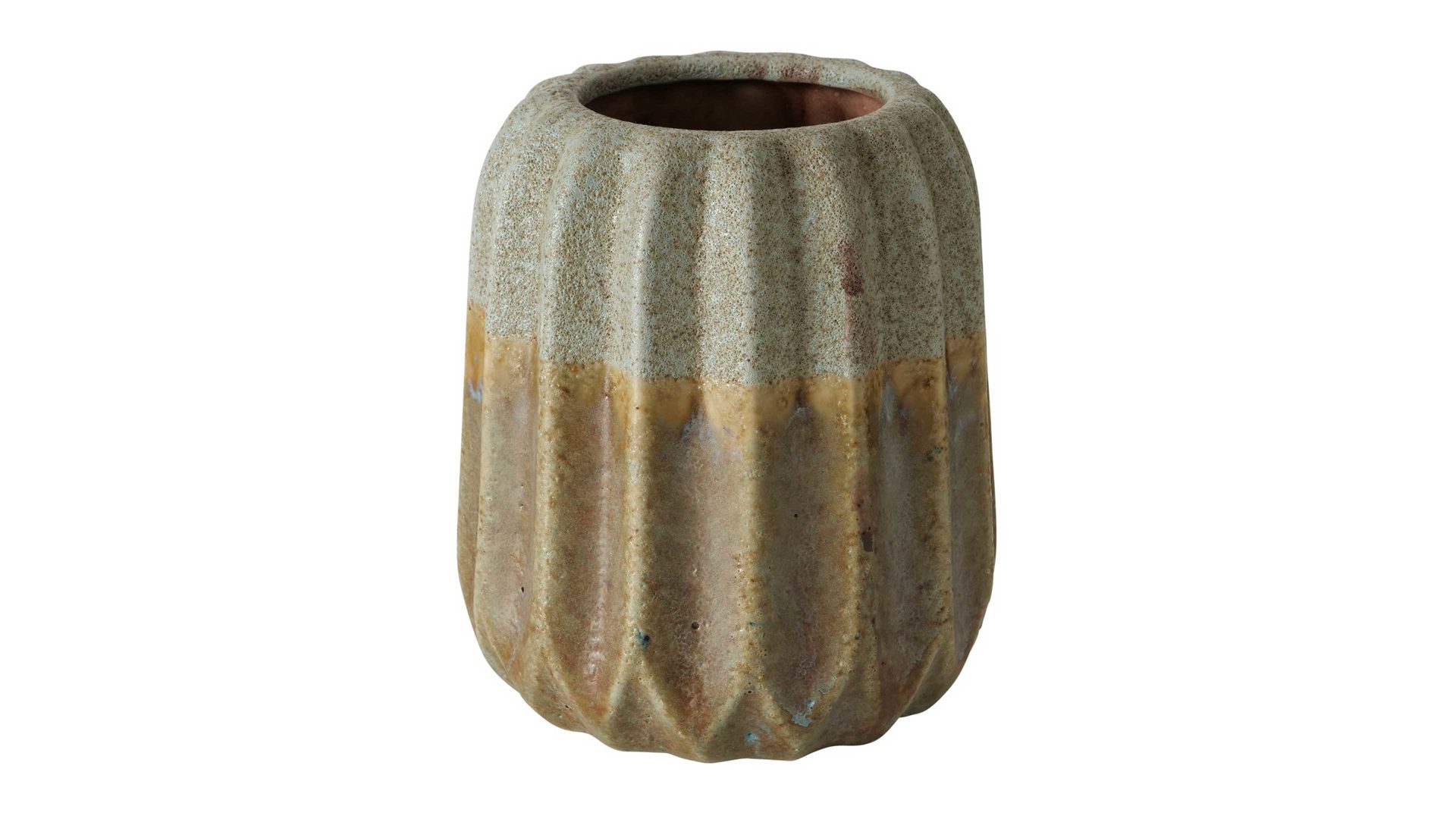 Vase Boltze aus Keramik in Hellbraun Vase Livera beige-graues Steingut – Höhe ca. 16 cm