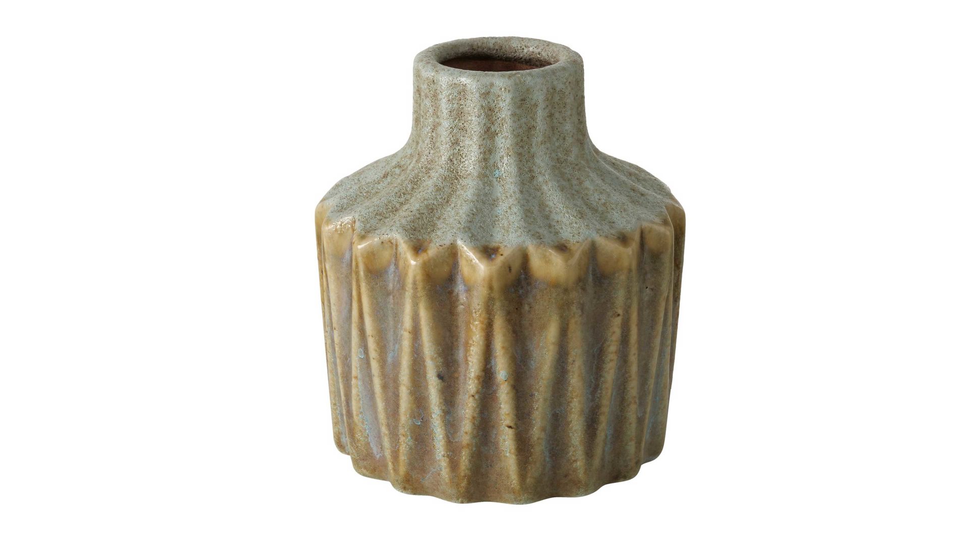 Vase Boltze aus Keramik in Hellbraun Vase Livera beige-graues Steingut – Durchmesser ca. 13 cm