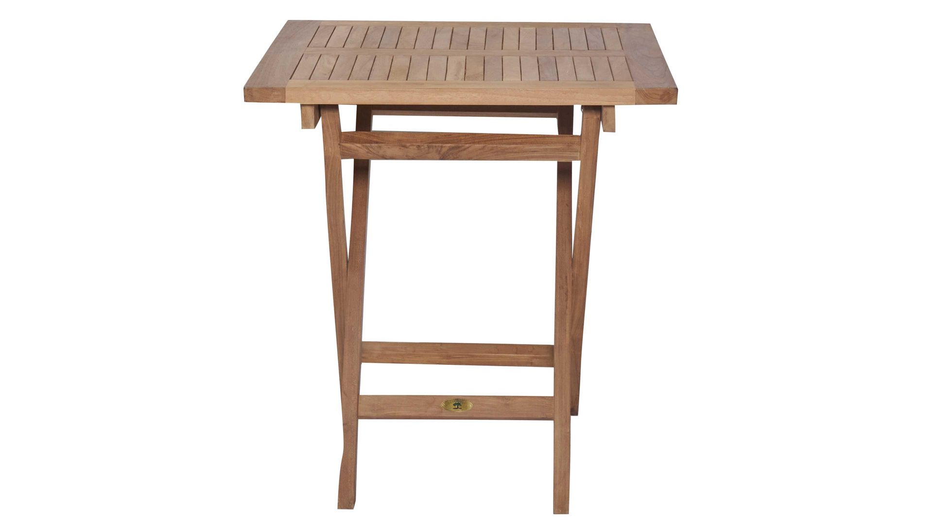 Gartentisch L.c. wholesaler aus Holz in Holzfarben Gartenmöbel Serie Riva - Bistrotisch naturfarbenes Teakholz - ca. 70 x 70 cm