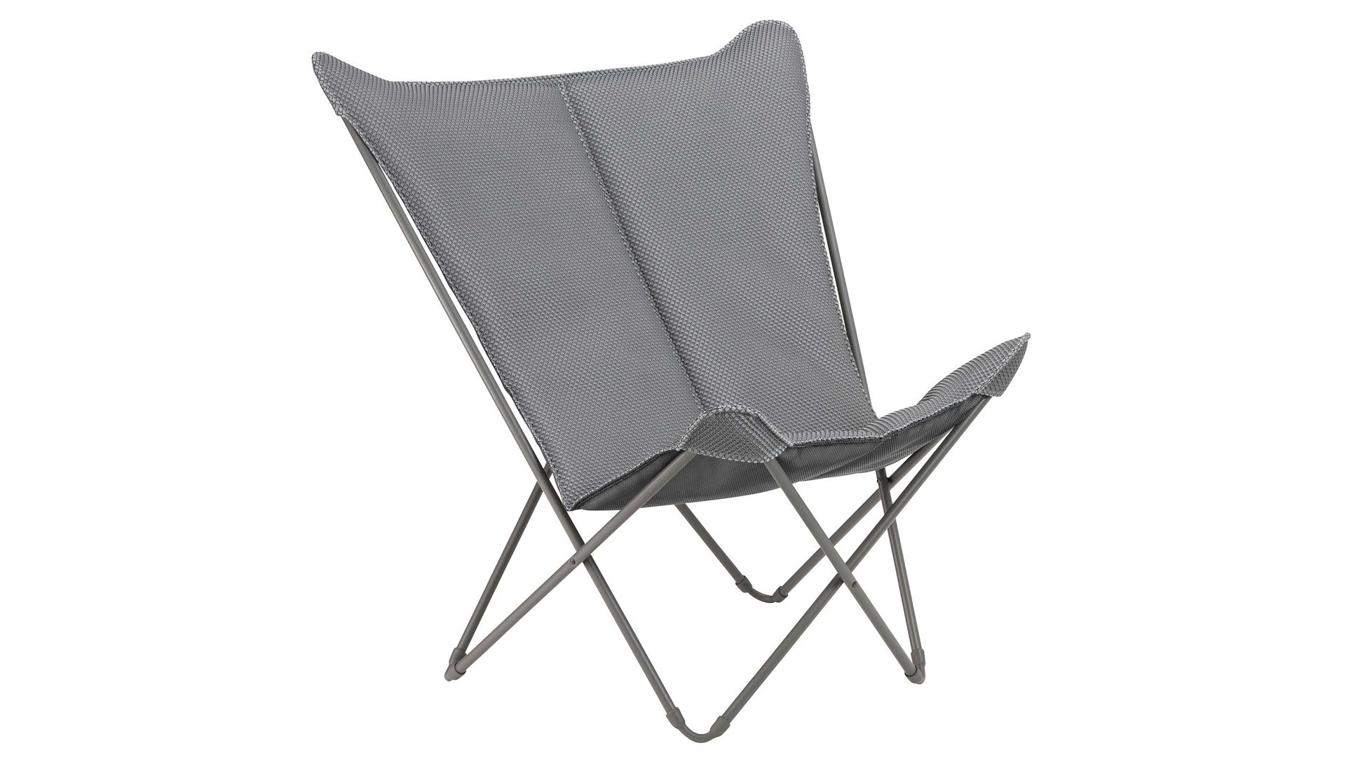 Gartenstuhl /-sessel Lafuma® mobilier aus Kunstfaser in Grau Lafuma® Lounge-Faltstuhl POP UP XL silberfarbenes BeComfort® & titanfarbenes Aluminium