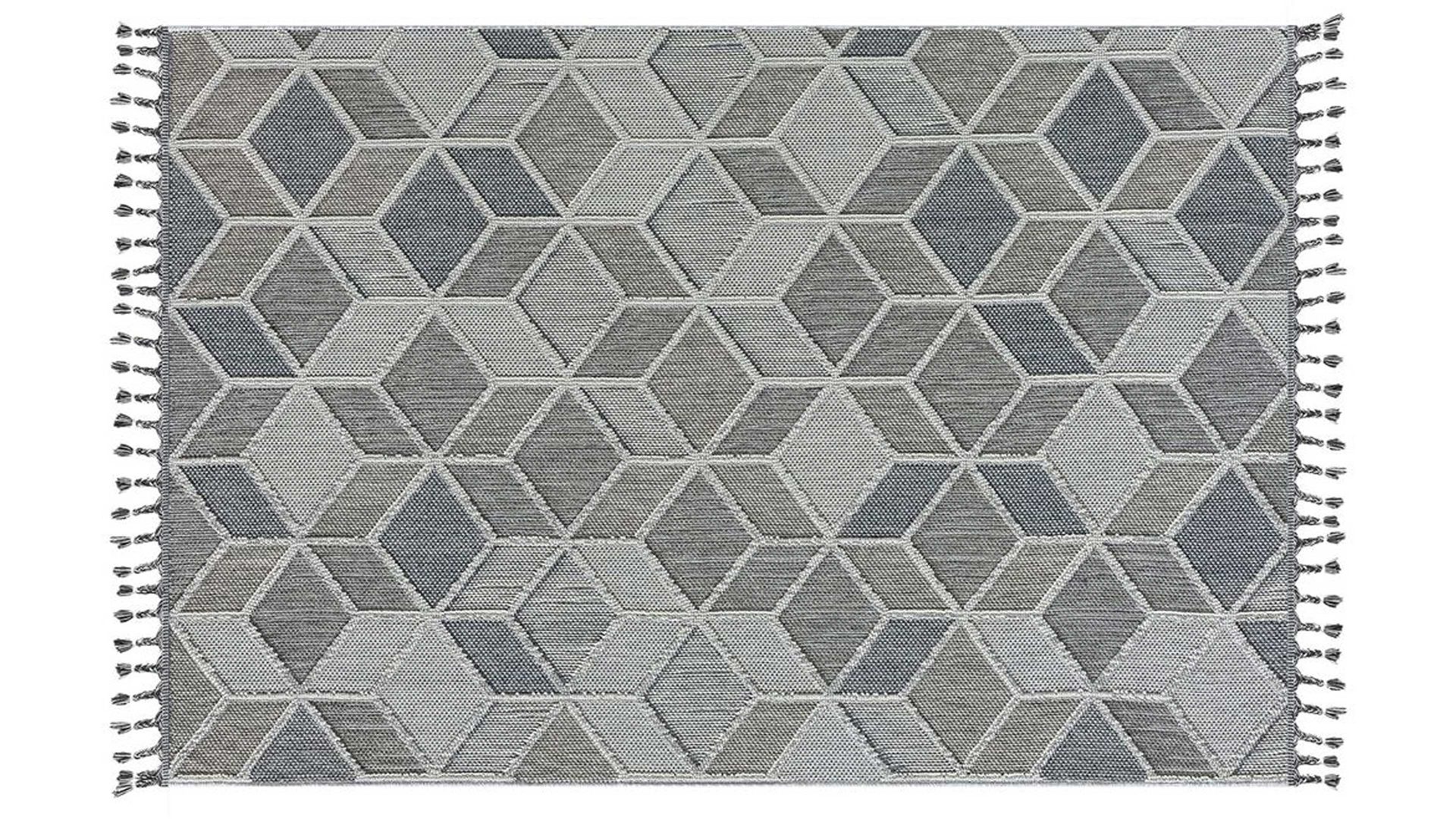 Outdoor-Teppich Golze | astra aus Kunstfaser in Grau ASTRA® Teppich Trevi blau-graues Rautenmuster - ca. 160 x 230 cm