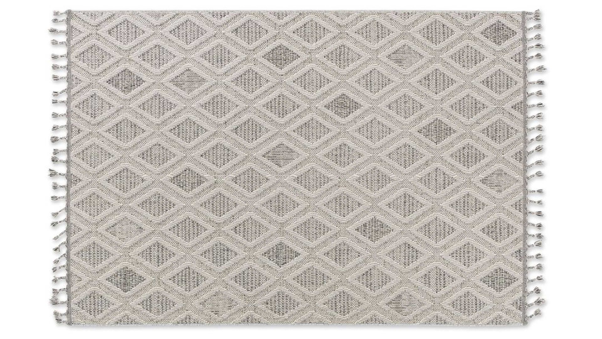 Outdoor-Teppich Golze | astra aus Kunstfaser in Hellgrau ASTRA® Teppich Trevi hellgraues Rautenmuster - ca. 160 x 230 cm