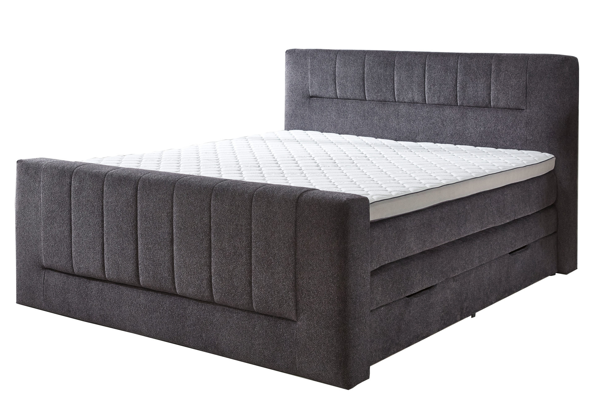 Boxspringbett Sun garden | 162719 aus Stoff in Anthrazit Boxspringbett Kenosha anthrazitfarbener Samtbezug 50515-700 – Liegefläche ca. 180 x 200 cm
