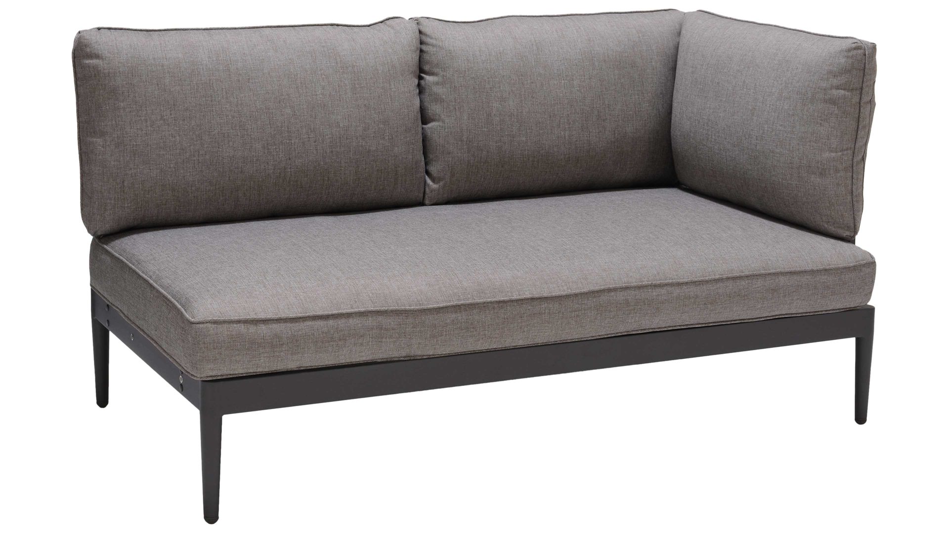 Gartensofa Scancom aus Kunstfaser in Grau LifestyleGarden® Gartenmöbel Serie Topaz - Gartensofa graues Olefin & Aluminium - Länge ca. 149 cm