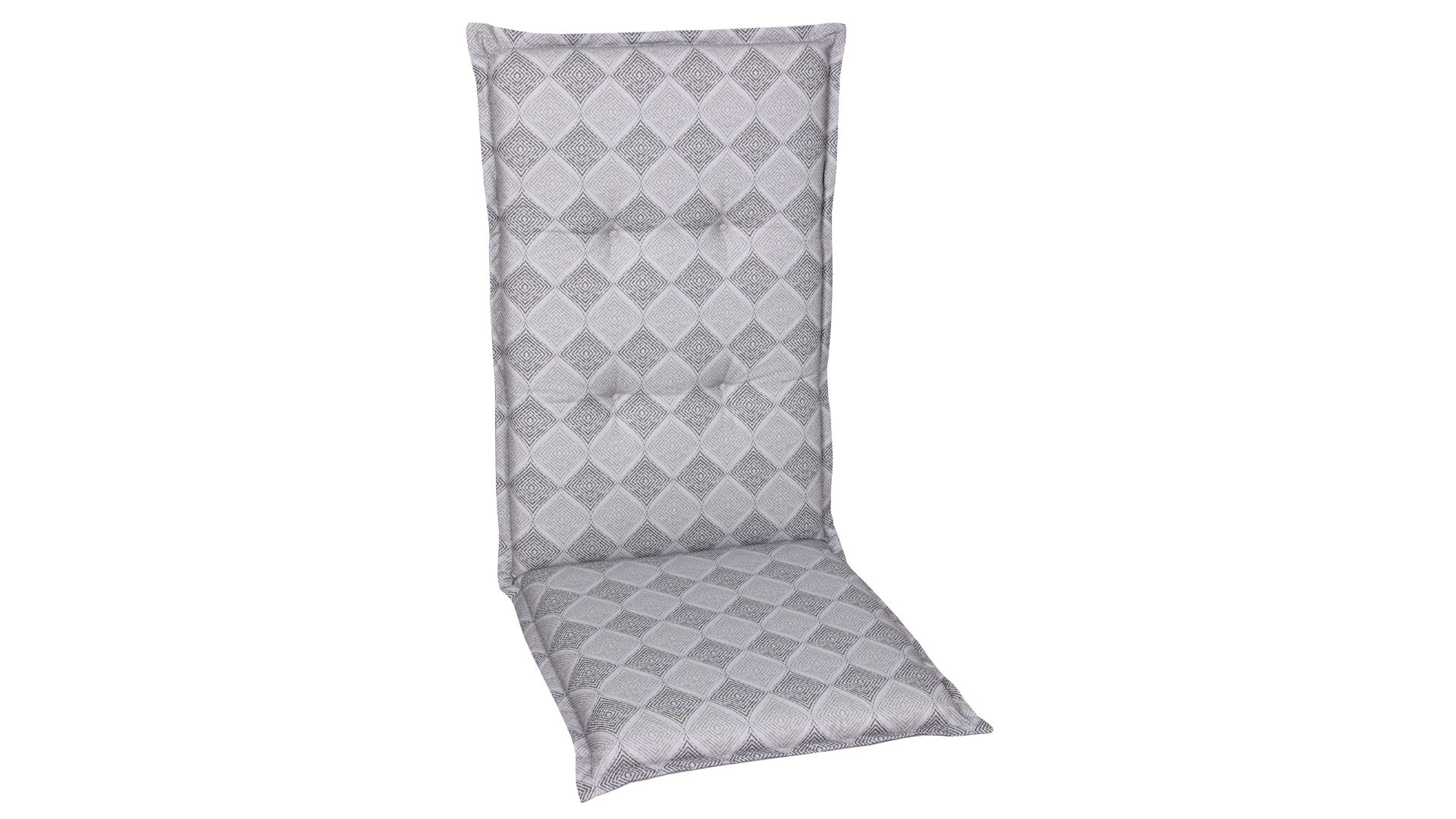 Polsterauflage Go-de textil aus Stoff in Grau GO-DE TEXTIL Auflagen Serie 19 - Sesselauflage graue Rautenlinien - ca. 50 x 120 cm