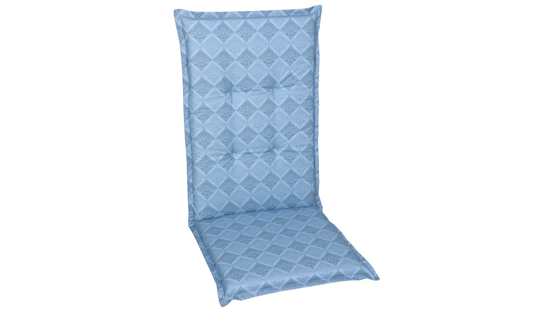 Polsterauflage Go-de textil aus Stoff in Hellblau GO-DE TEXTIL Auflagen Serie 19 - Sesselauflage hellblaue Rautenlinien - ca. 50 x 120 cm