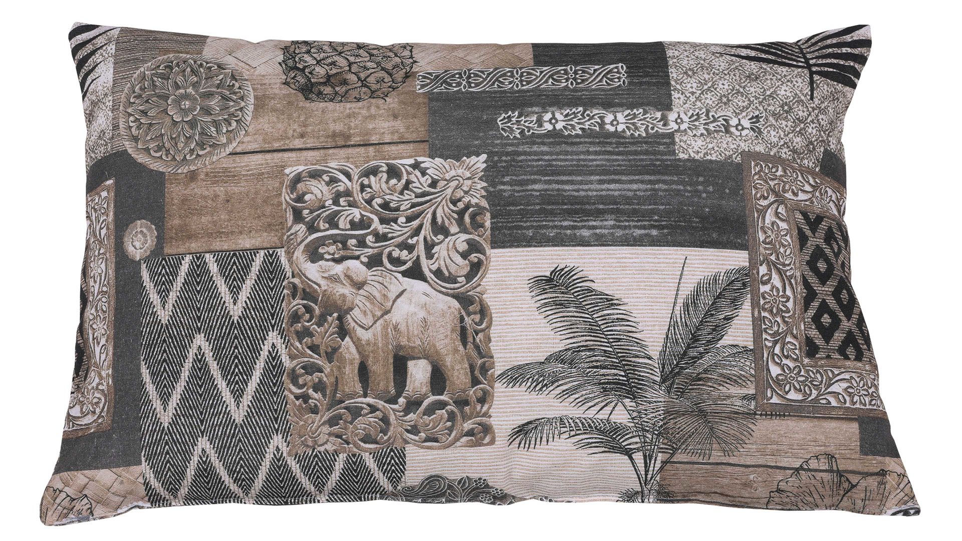 Einzelkissen Go-de textil aus Stoff in Braun GO-DE TEXTIL Auflagen Serie 19 - Zierkissen Boho Style Motiv - ca. 40 x 60 cm
