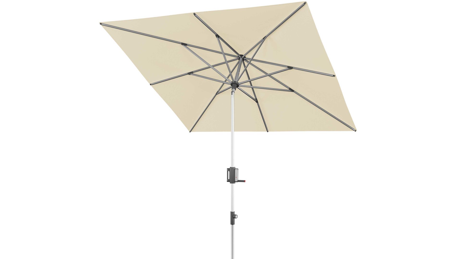 Sonnenschirm Doppler® aus Kunstfaser in Beige Knirps® Kurbel-Sonnenschirm Apoll mit EASY TILT® naturfarbene Bespannung – ca. 240 x 240 cm