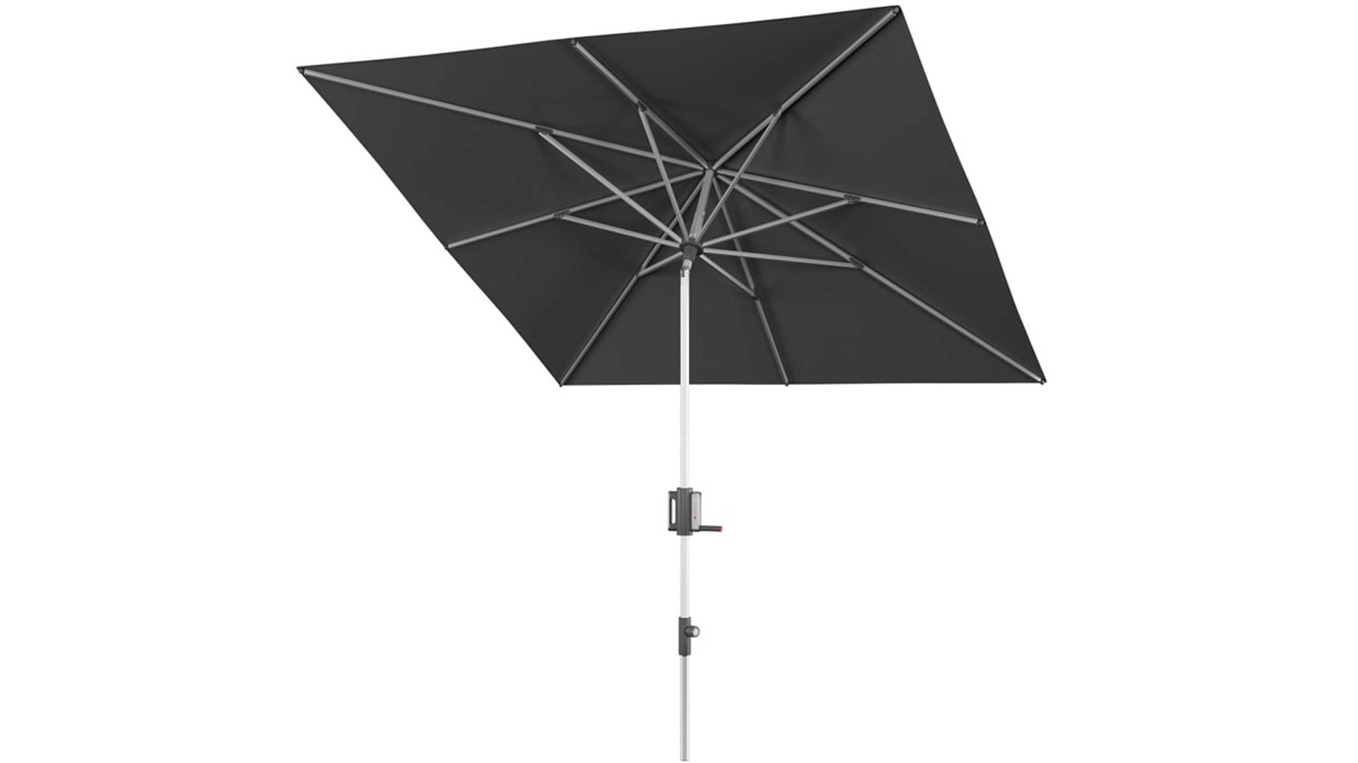 Sonnenschirm Doppler® aus Kunstfaser in Dunkelgrau Knirps® Kurbel-Sonnenschirm Apoll dunkelgraue Bespannung – ca. 240 x 240 cm
