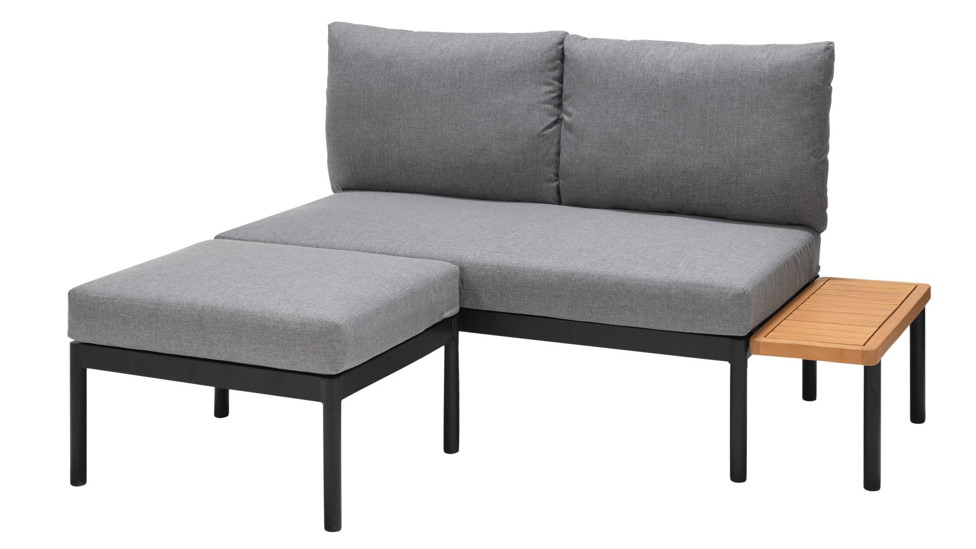 Gartensofa Scancom aus Kunstfaser in Dunkelgrau LifestyleGarden® Balkon-Set Copenhagen dunkelgraues Olefin & Aluminium - zweiteilig