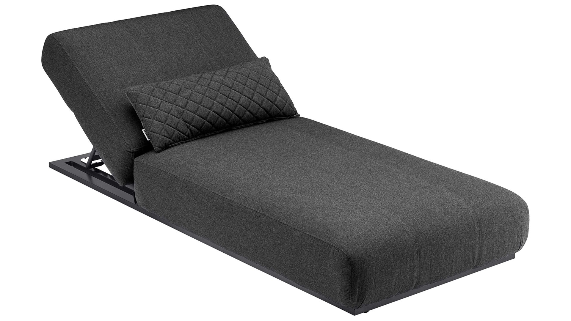 Gartenliege Kettler aus Kunstfaser in Schwarz KETTLER Loungemöbel Serie Ego - Liege als Daybed rußschwarzes Sunbrella® 7700 & anthrazitfarbenes Aluminium