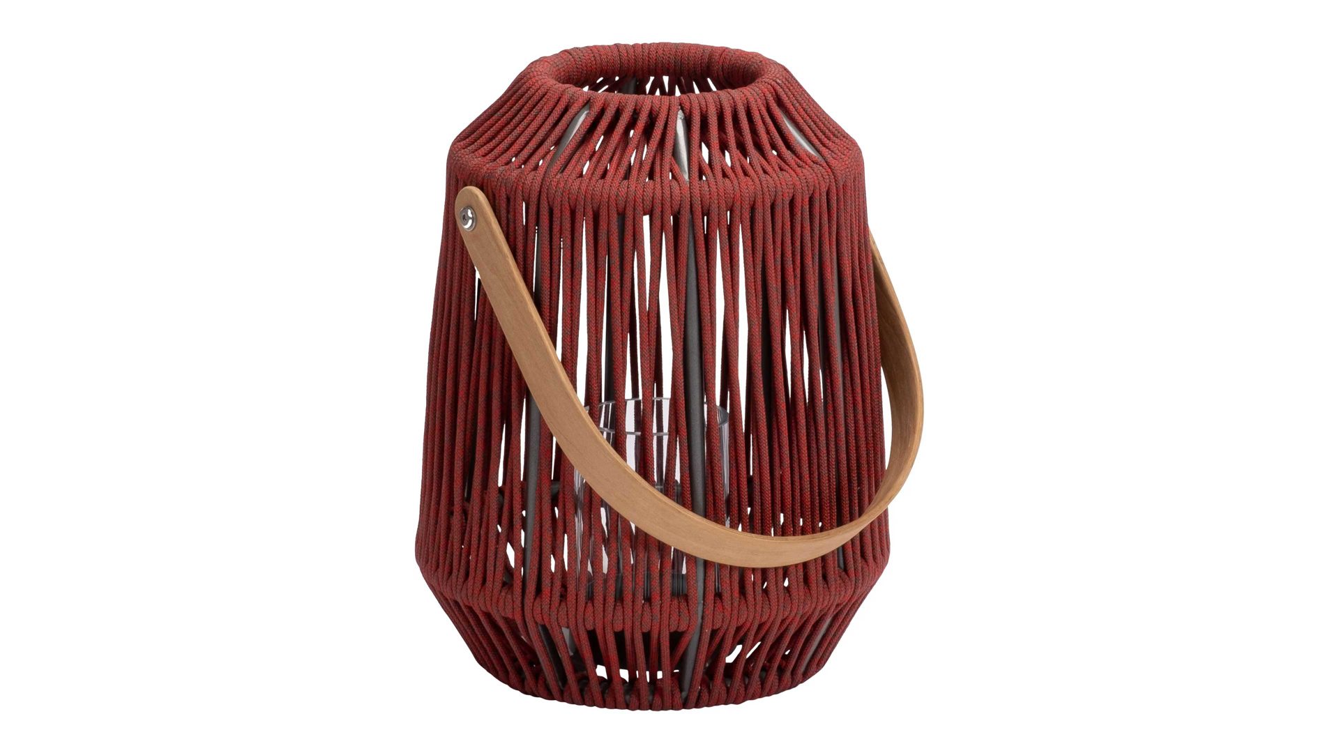 Laterne Stern® aus Kunstfaser in Dunkelrot STERN® Outdoor-Laterne rote Kordel - Höhe ca. 39 cm