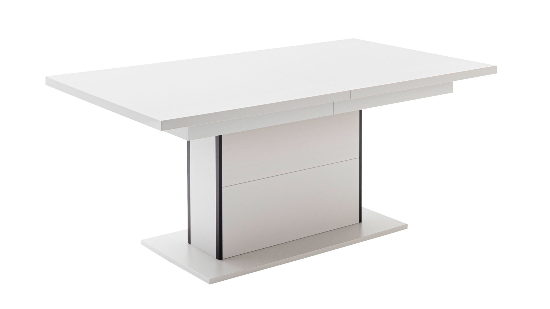 Auszugtisch Mca furniture aus Holz in Weiß Wohnprogramm Mori - Auszugtisch Weiß & Schwarzgrau – ca. 180-280 x 100 cm