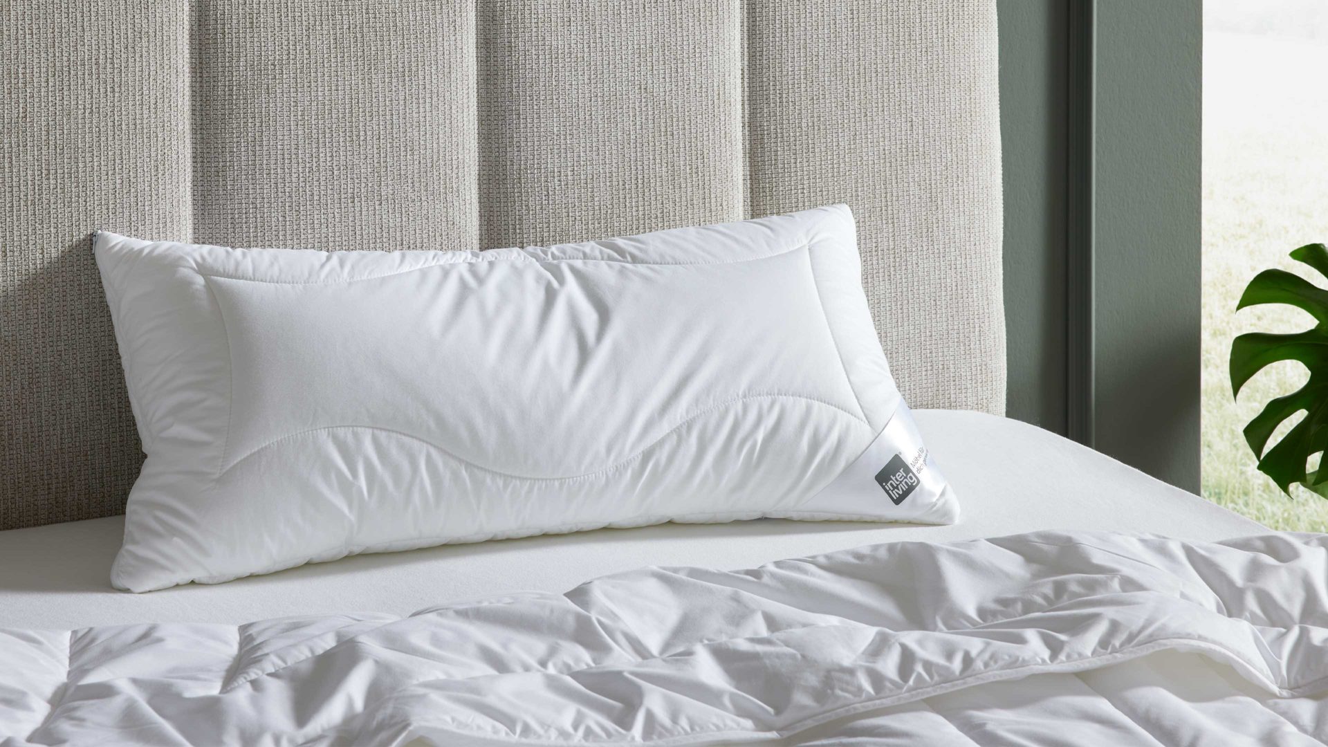Kopfkissen Interliving aus Stoff in Weiß Interliving Kopfkissen Serie 9202 - Faserkissen gesteppter Edel-Batist, ca. 400 g - ca. 40 x 80 cm