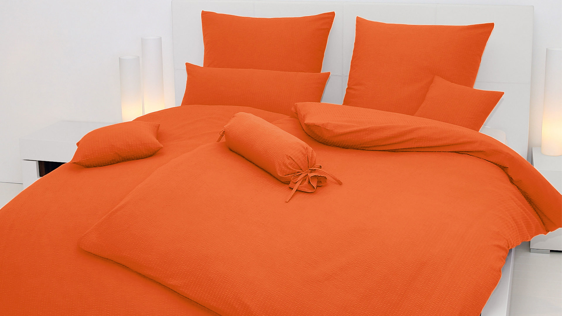 Bettwäsche-Set Janine® aus Naturfaser in Orange Janine® Bettwäsche-Set orange – ca. 135 x 200 cm