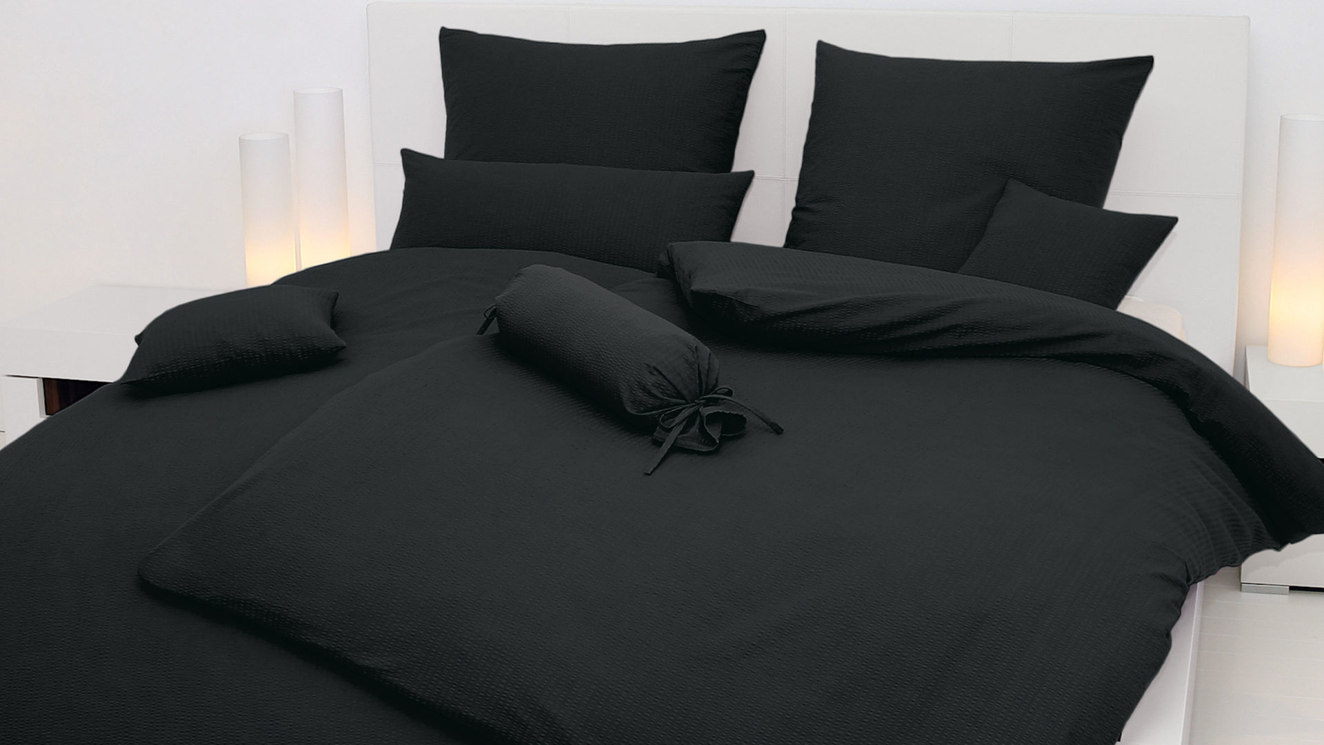 Bettwäsche-Set Janine® aus Naturfaser in Schwarz Janine® Bettwäsche-Set schwarz – ca. 155 x 220 cm