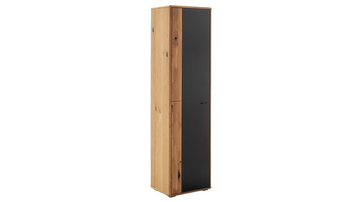 Vitrine Mca furniture aus Holz in Holzfarben Wohnprogramm Arezzo - Vitrine Wildeiche & Anthrazit - eine Tür, Breite ca. 52 cm