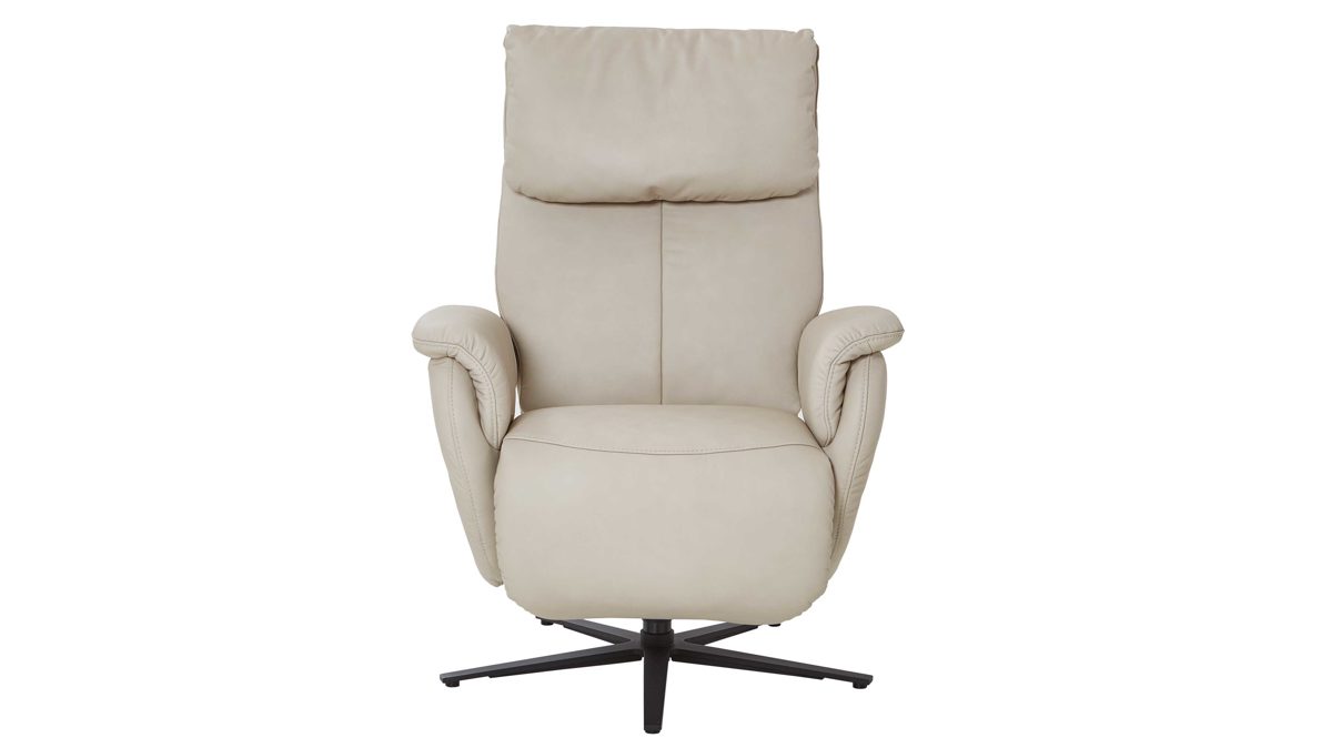Relaxsessel comfortmaster besser sitzen, liegen, leben aus Leder in Weiß Comfortmaster 7304 - Easy-Swing-Sessel 31N mit manuellen Funktionen klifffarbenes LongLife-Leder & anthrazitfarbener Sternfuß