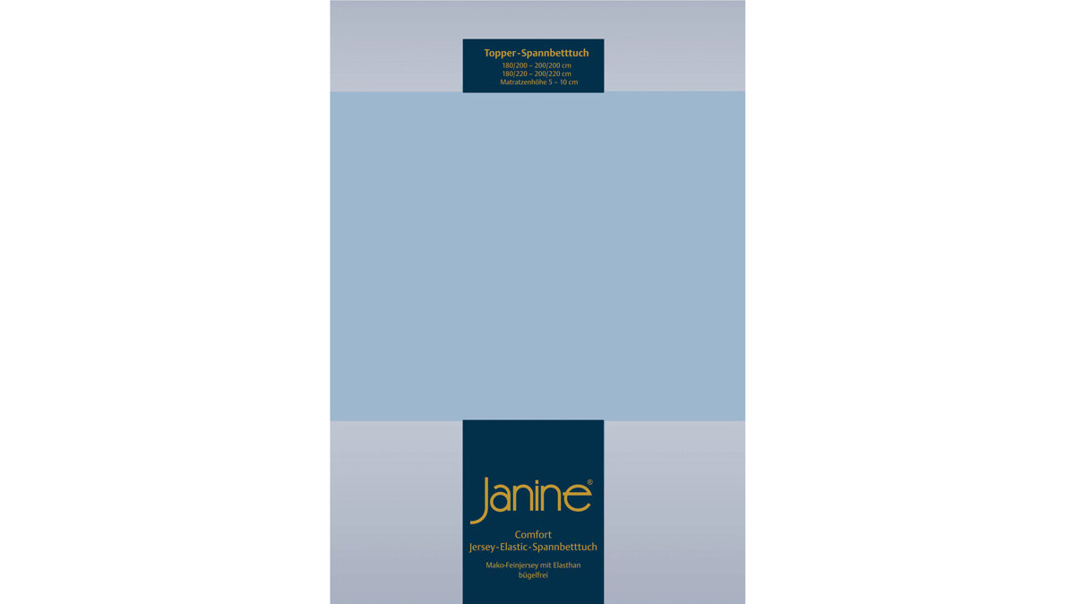 Spannbettlaken Janine® aus Stoff in Mittelblau Janine® Spannbettlaken Perlblau - ca. 100 x 200 cm