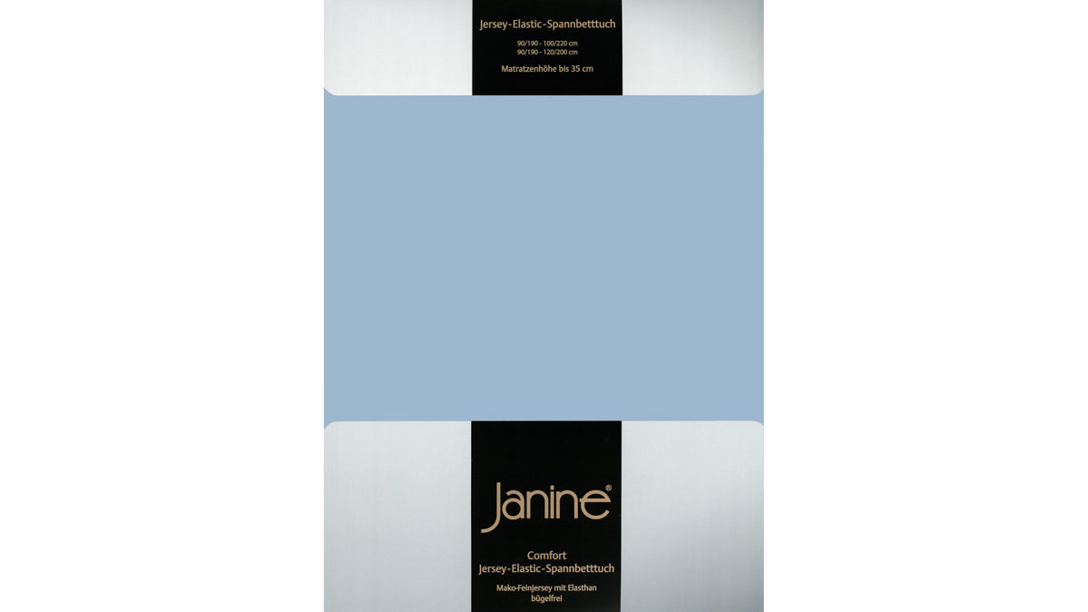 Spannbettlaken Janine® aus Stoff in Mittelblau Janine® Spannbettlaken Perlblau - ca. 150 x 200 cm