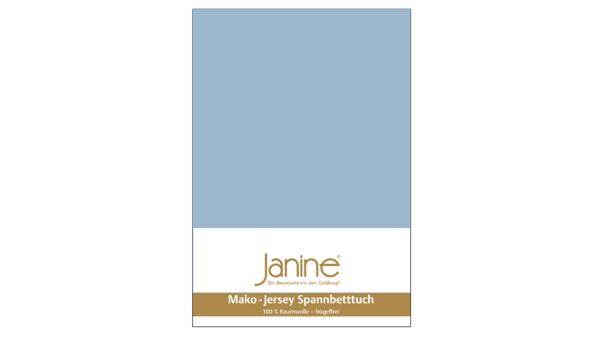 Spannbettlaken Janine® aus Stoff in Mittelblau Janine® Spannbettlaken Perlblau - ca. 150 x 200 cm