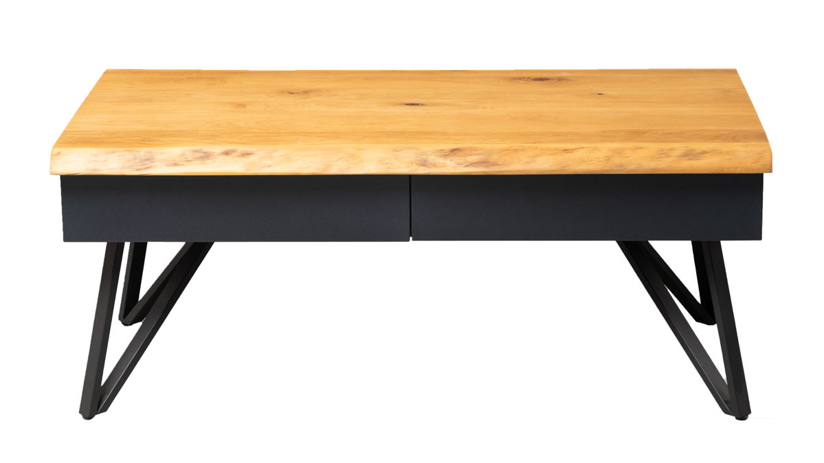 Couchtisch M2 kollektion aus Holz in Holzfarben Couchtisch Dubai 4 Wildeiche & Schwarz - ca. 110 x 60 cm