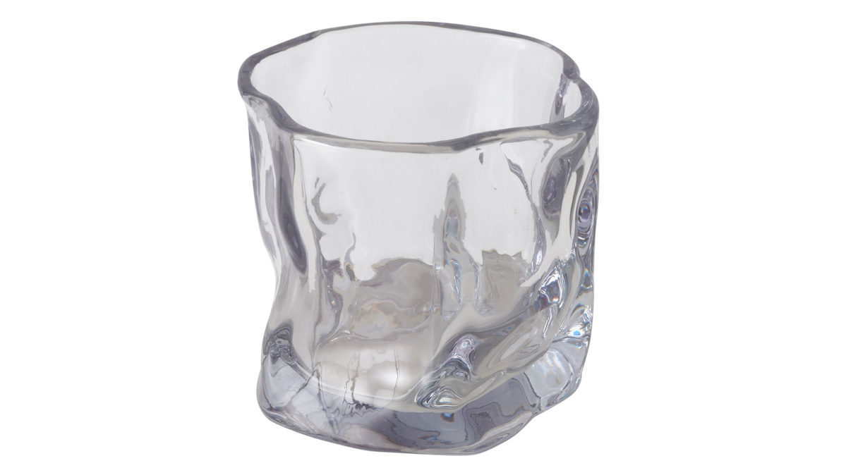 Windlicht Boltze aus Glas in Hellgrau Teelichtglas Caleb hellgraues Glas - Höhe ca. 8 cm