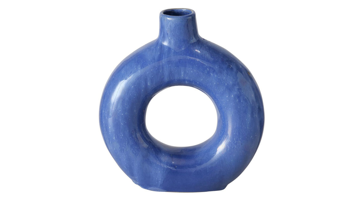 Vase Boltze aus Keramik in Blau Vase Peruya blaues Steingut - Höhe ca. 21 cm