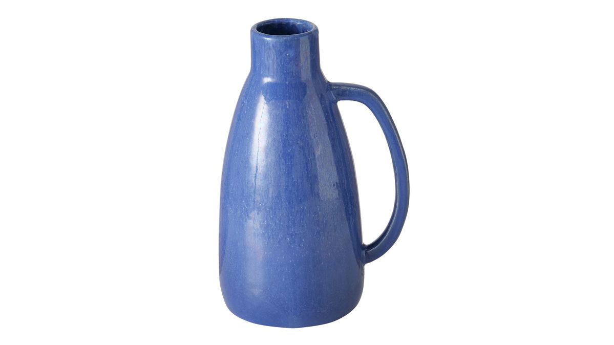 Vase Boltze aus Keramik in Blau Vase Peruya blaues Steingut - bauchig, Höhe ca. 26 cm