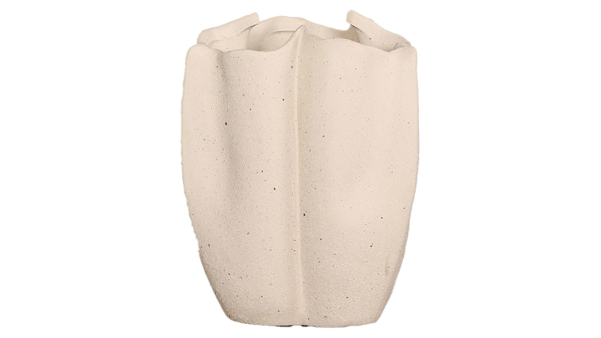 Vase Dpi aus Keramik in Beige Blumenvase cremefarbene Keramik - Höhe ca. 18 cm