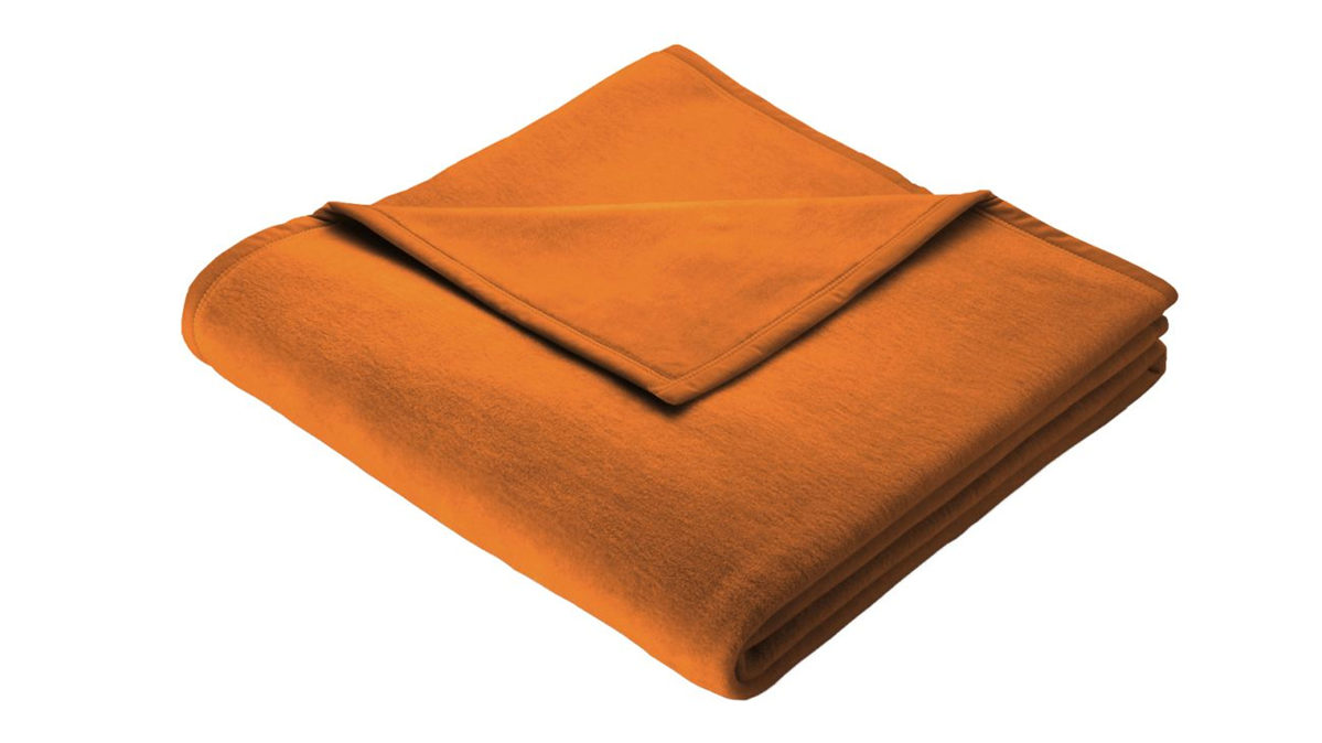 Wohndecke Biederlack® aus Mischgewebe in Orange Biederlack® Wohndecke Cotton Home curryfarbenes Mischgewebe - ca. 150 x 200 cm