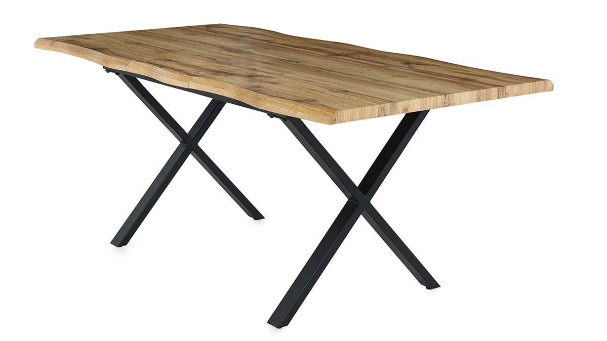 Auszugtisch Pro.com aus Holz in Holzfarben Auszugtisch Martin Wildeiche & Schwarz - ca. 140-180 x 90 cm