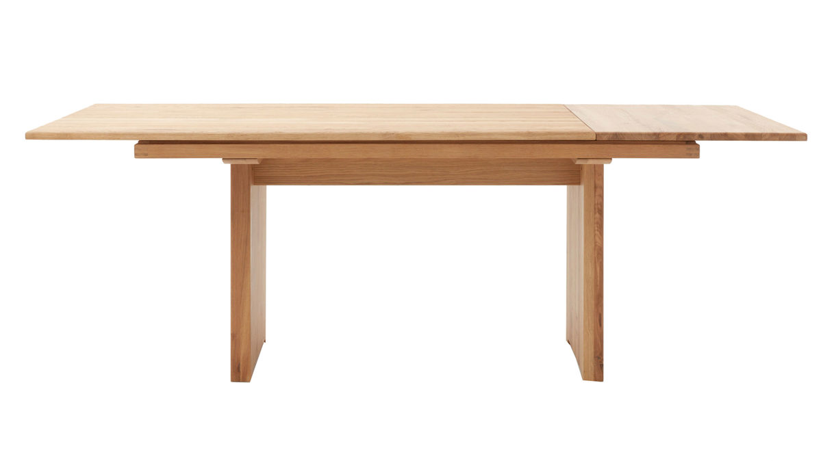 Auszugtisch Decker aus Holz in Holzfarben DECKER Massivholztisch bzw. Ausziehtisch  Volterra Plus biancofarbene Wildeiche – ca. 180-240 x 90 cm