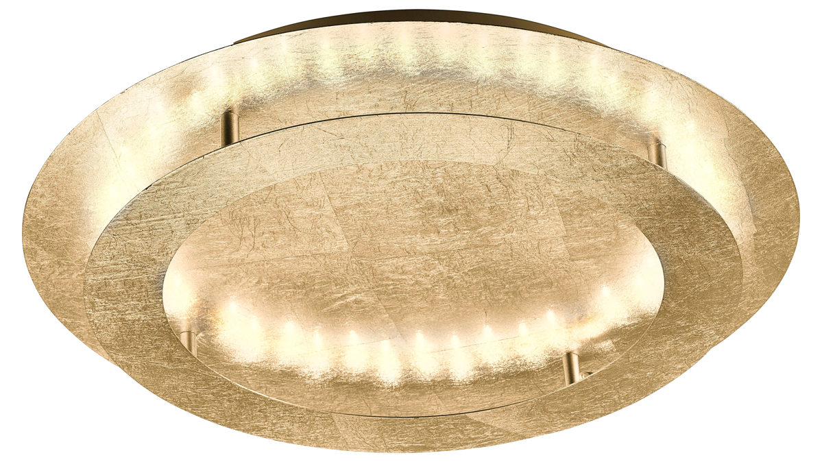 Deckenleuchte Paul neuhaus aus Metall in Metallfarben Paul Neuhaus LED-Deckenleuchte Nevis goldfarbenes, gehämmertes Metall – Durchmesser ca. 50 cm