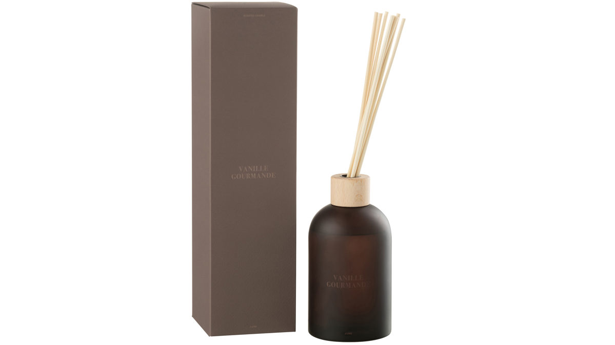 Wohnaccessoire Jolipa aus Glas in Dunkelbraun Duftspender Vanille Gourmande Braun – Duftnuance Vanille Gourmande, ca. 10 x 36 cm