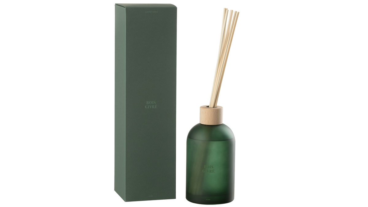 Wohnaccessoire Jolipa aus Glas in Grün Duftspender Bois Givré Grün – Duftnuance Bois Givré, ca. 10 x 36 cm