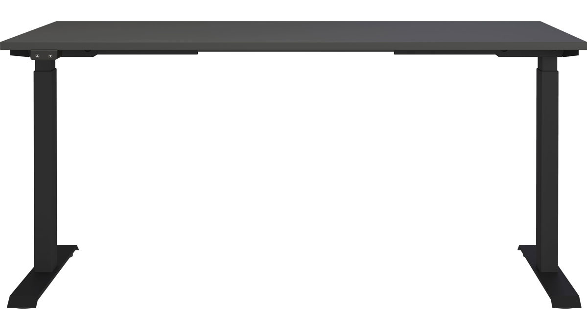Schreibtisch Germania i.i. aus Holz in Dunkelgrau Schreibtisch Jet Graphit & Schwarz - höhenverstellbar, Breite ca. 158 cm