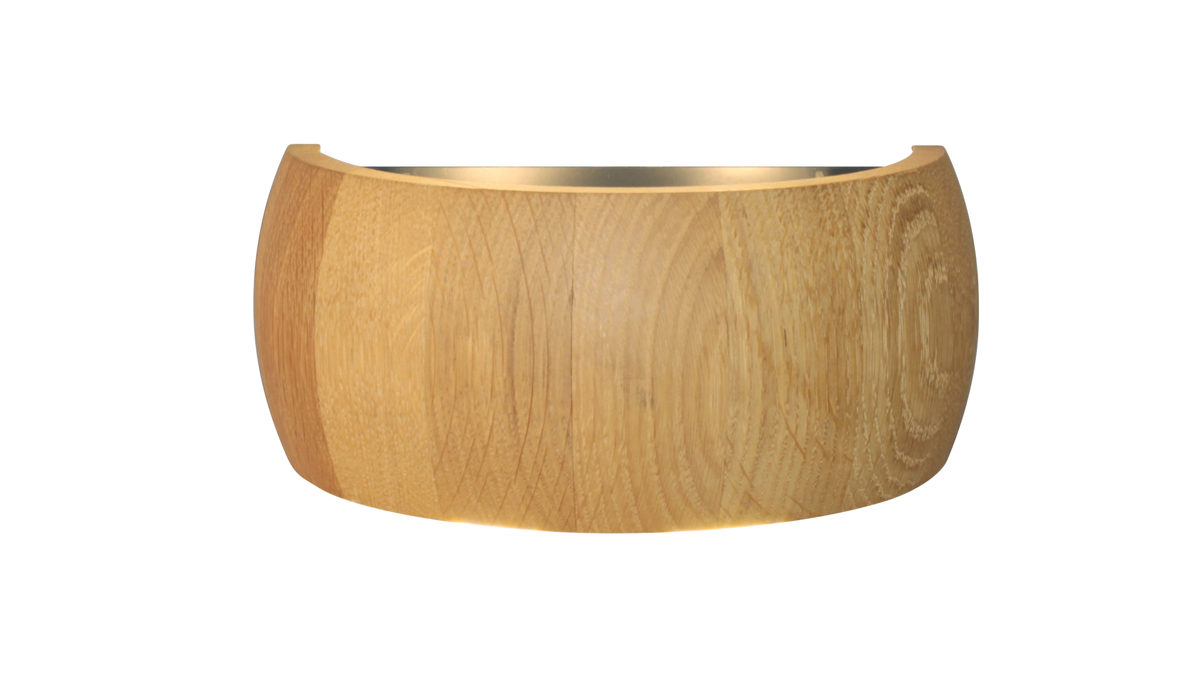 Wandleuchte Fh fischer & honsel aus Holz in Holzfarben FH Wandlampe Shine-Wood Eiche & Sandschwarz - Breite ca. 20 cm