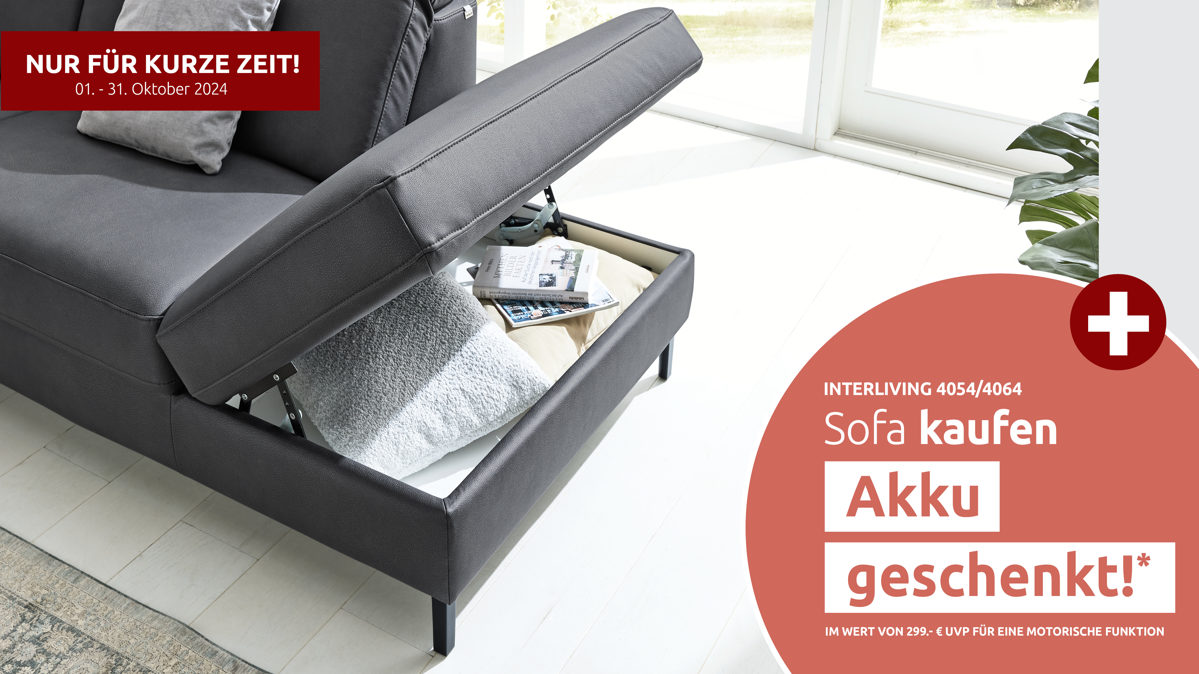 Funktion Interliving aus Metall in Transparent Interliving Sofa Serie 4064 - Aufklappfunktion F manuell