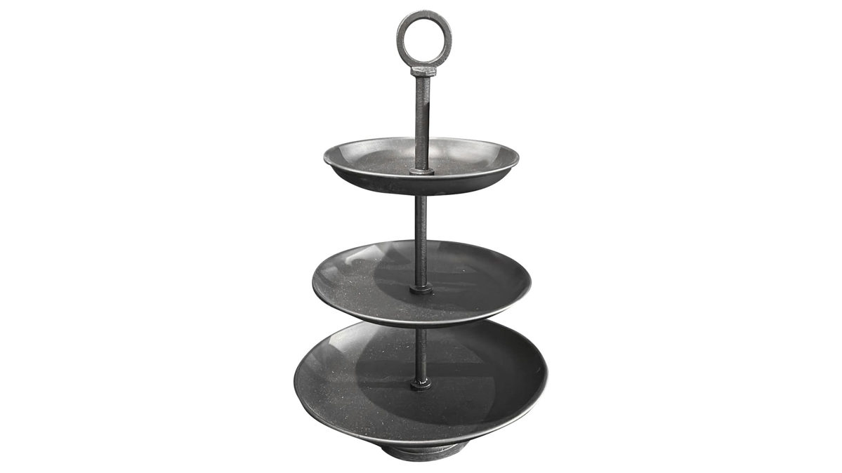 Etagere L.c. wholesaler aus Metall in Schwarz Etagere schwarzes Aluminium - Höhe ca. 49 cm