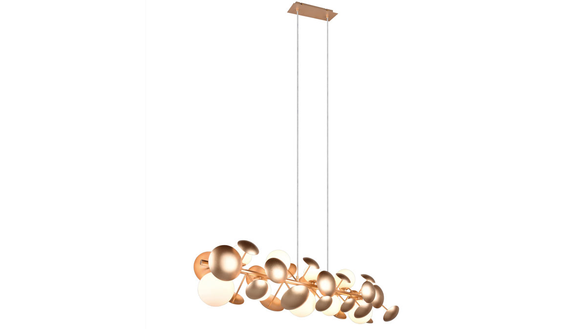 Pendelleuchte Trio lightung for you aus Metall in Gold TRIO Hängeleuchte Bubble Gold & Weiß – Länge ca. 100 cm