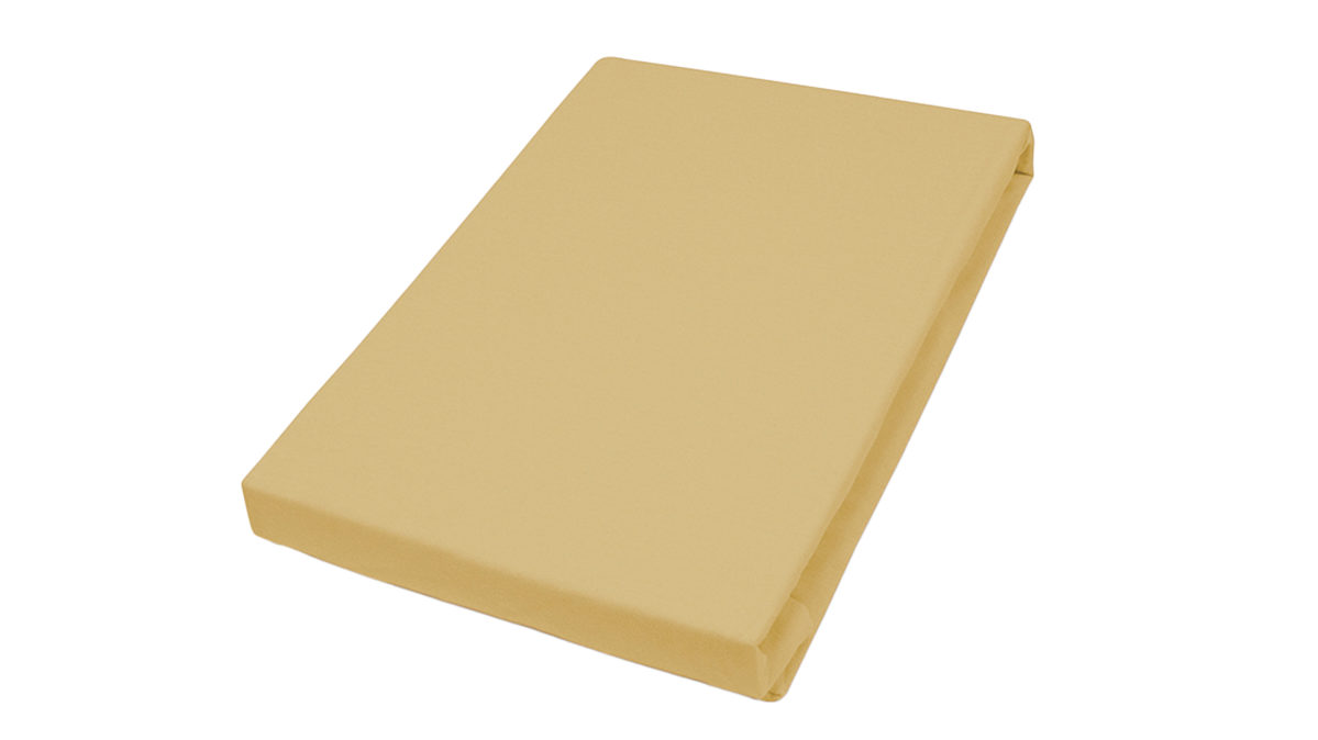 Spannbettlaken H. g. hahn haustextilien® aus Stoff in Gelb PRIMERA  Spannbettlaken senffarbener Baumwolljersey - ca. 190 x 200 cm