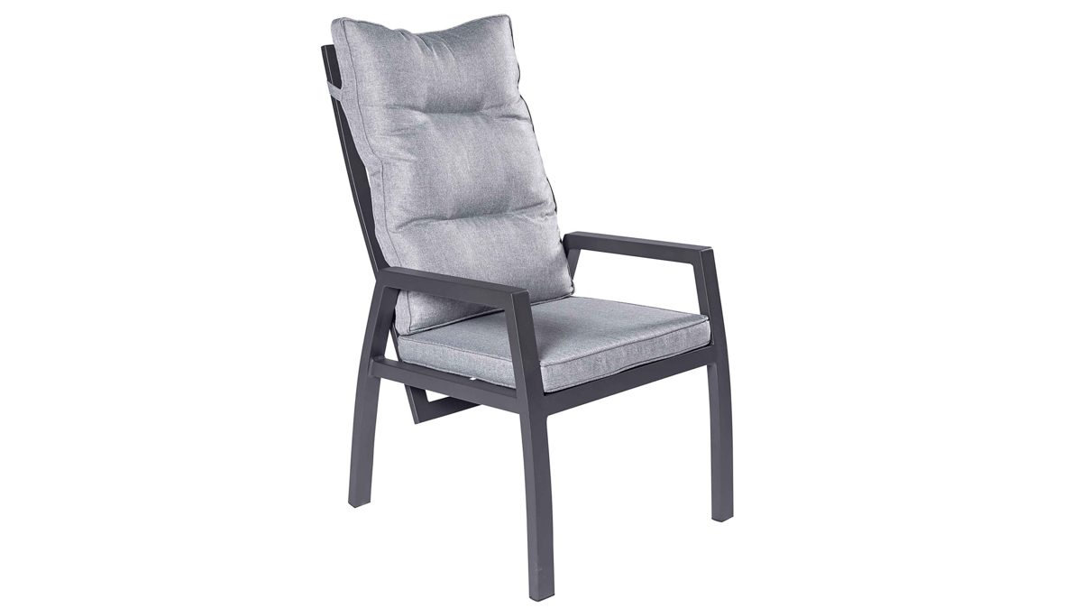 Gartenstuhl /-sessel L.c. wholesaler aus Metall in Grau Garten-Relaxstuhl Bondino graue Polster & Aluminiumgestell