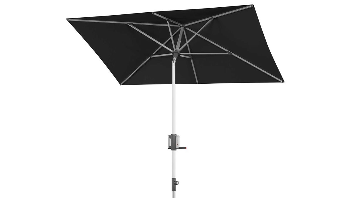 Sonnenschirm Doppler® aus Kunstfaser in Schwarz Knirps® Kurbel-Sonnenschirm Apoll schwarze Bespannung – ca. 230 x 150 cm