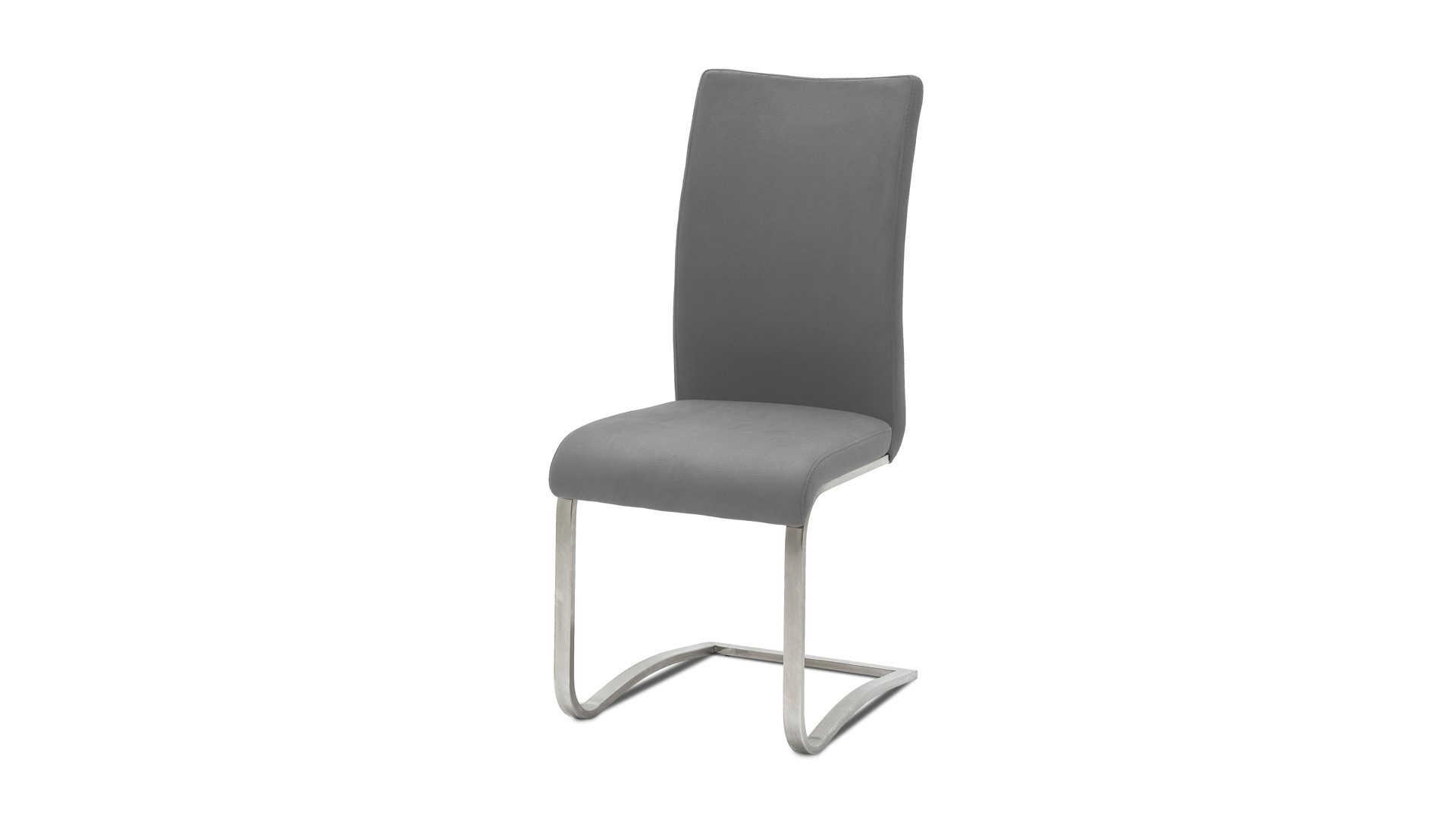 Schwingstuhl Mca furniture aus Leder in Grau Leder-Schwingstuhl, ein klassisches Sitzmöbel graues Leder ELG & Edelstahl