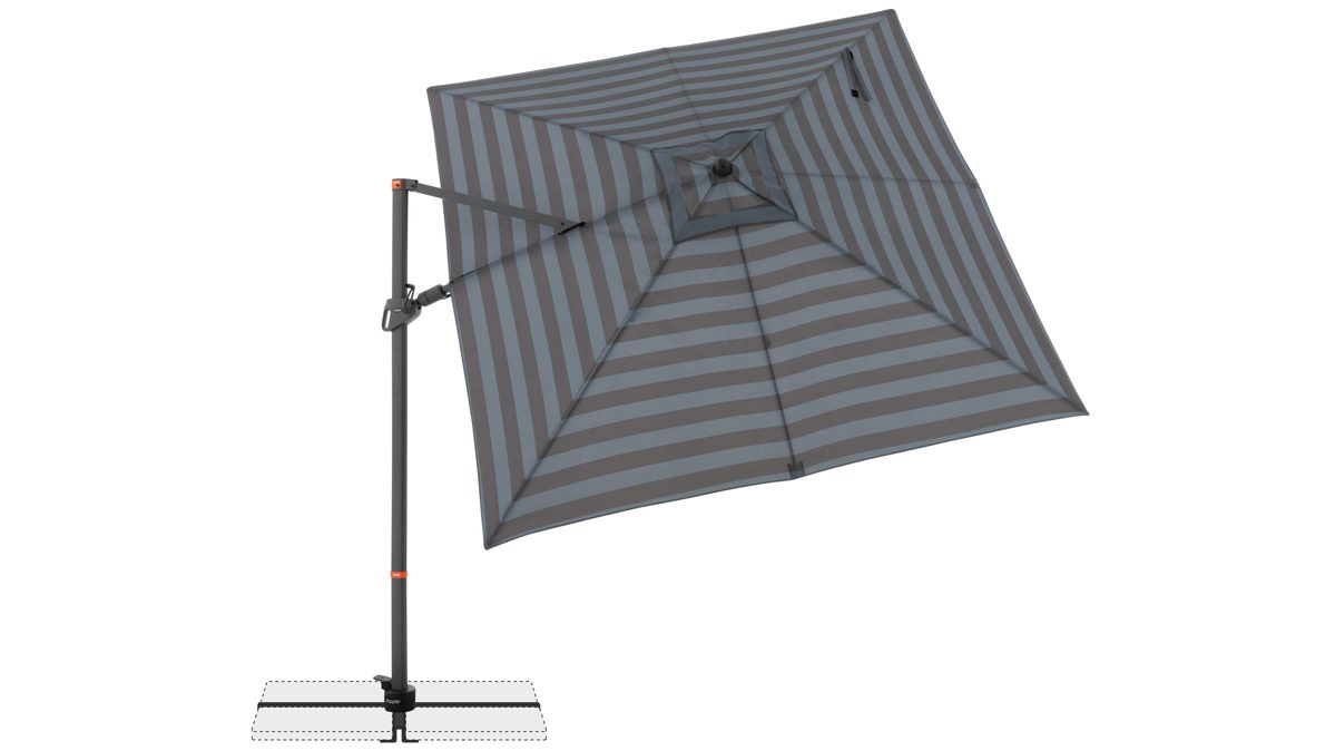 Sonnenschirm Doppler® aus Kunstfaser in Grau doppler® Pendel-Sonnenschirm MyZone Side Blockstreifen – ca. 320 x 240 cm