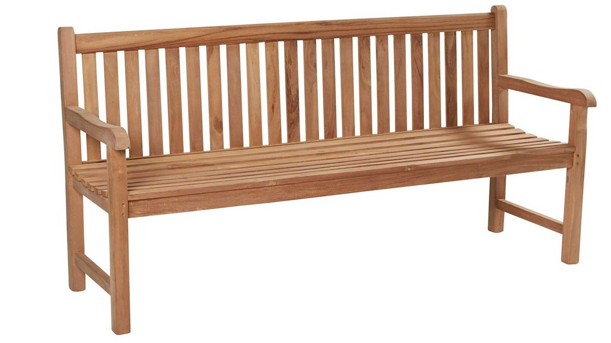 Gartenbank L.c. wholesaler aus Holz in Holzfarben Gartenbank Kampen naturfarbenes Teakholz - Länge ca. 180 cm
