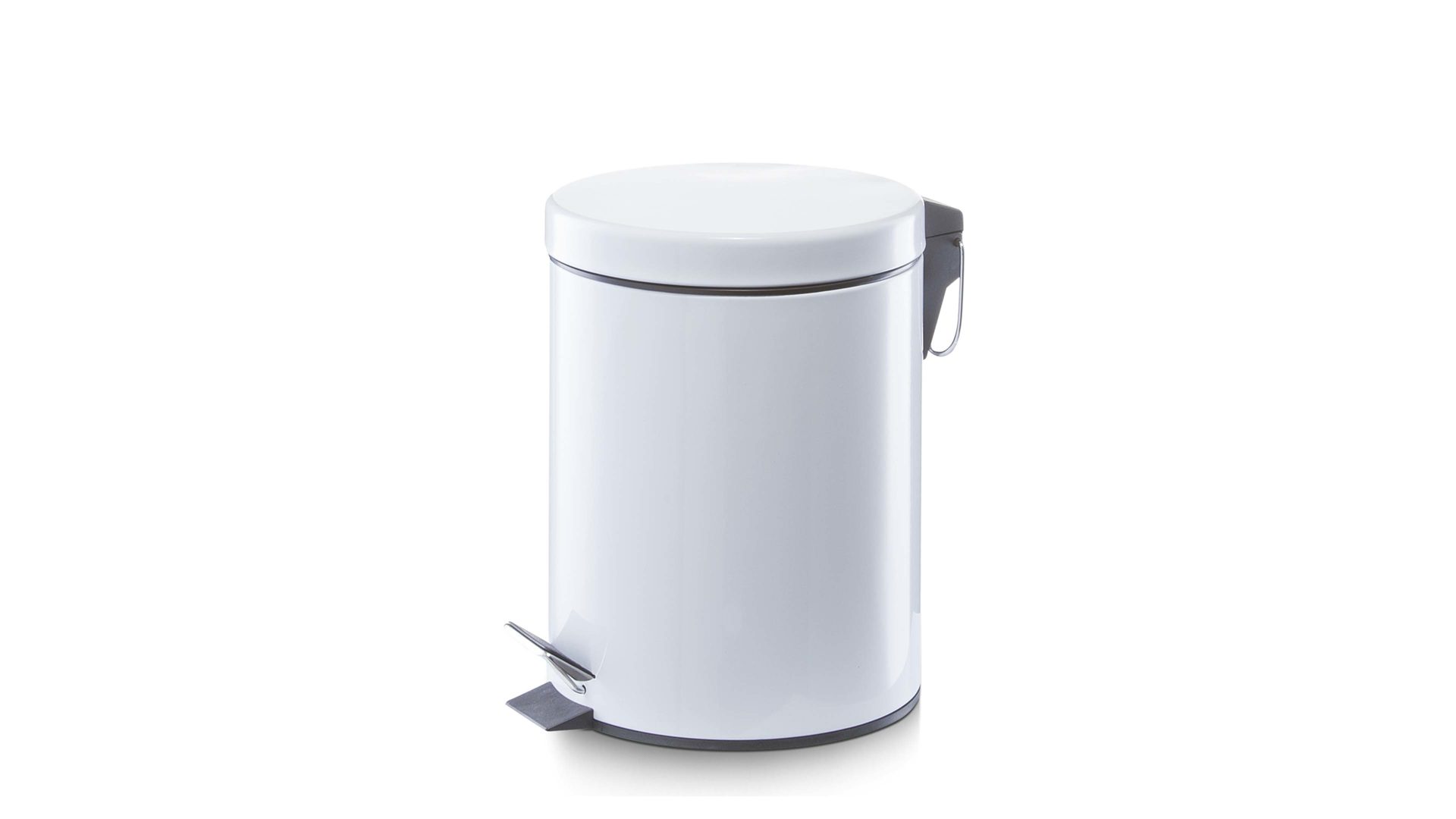 Mülleimer Zeller present aus Metall in Weiß Tret-Mülleimer weiße Pulverbeschichtung - ca. 3 Liter Fassungsvermögen