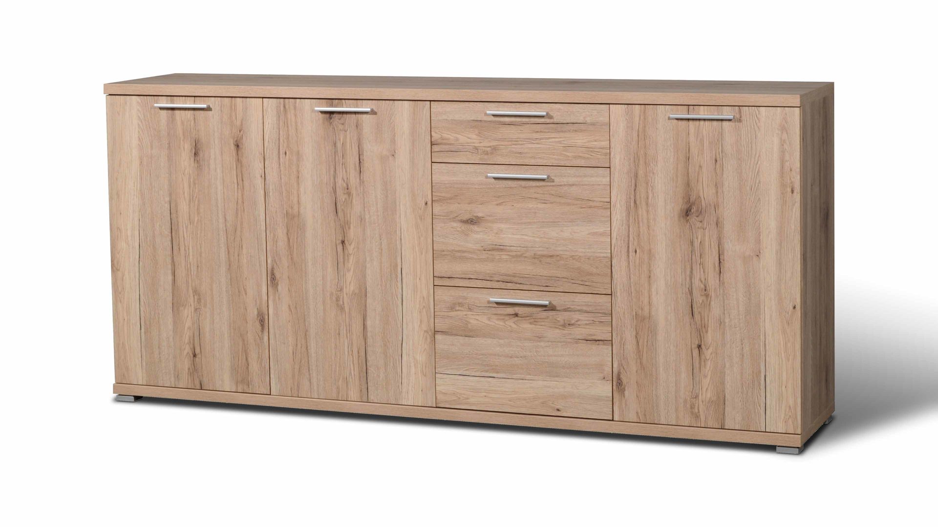 Sideboard Germania aus Holz in Holzfarben Sideboard Top, eine Kommode mit elegantem Design Sanremo Eiche - drei Türen, drei Schubladen