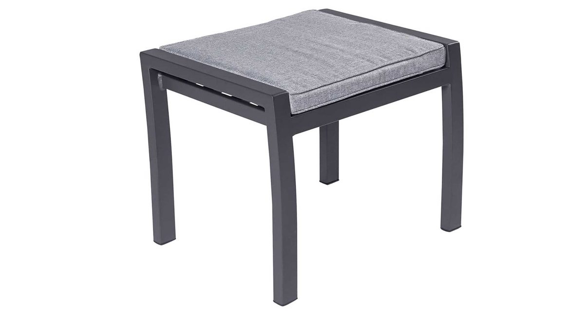 Gartenhocker L.c. wholesaler aus Metall in Anthrazit Garten Hocker Bondino grauer Bezug & anthrazitfarbenes  Aluminium